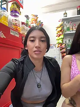 Sara_fun - Two girls naked in store public