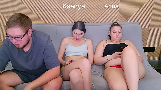Ksenny - threesome sex + creampie