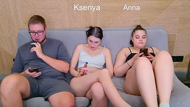 Ksenny - threesome sex + creampie