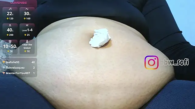 Virtual_charm_ - dildo in the belly button and 3 slaps