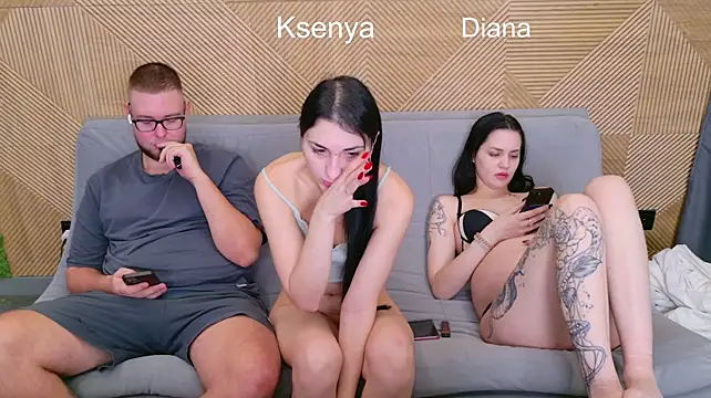 Ksenny - threesome sex + creampie