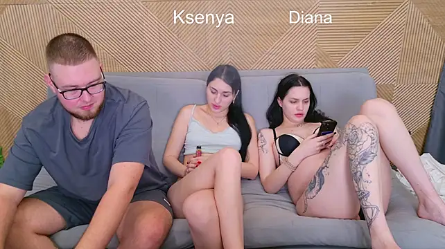 Ksenny - threesome sex + creampie