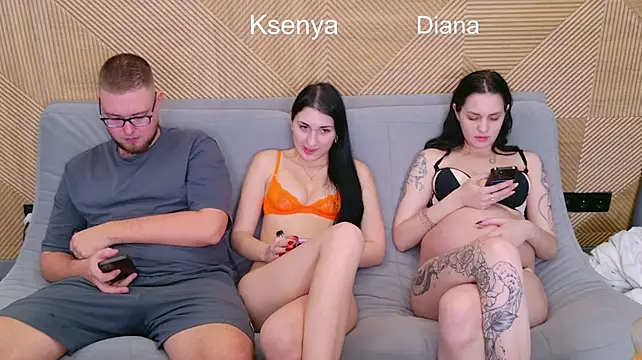 Ksenny - threesome sex + creampie