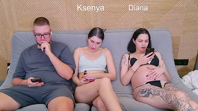 Ksenny - threesome sex + creampie