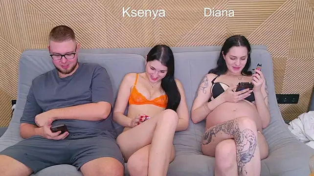 Ksenny - threesome sex + creampie