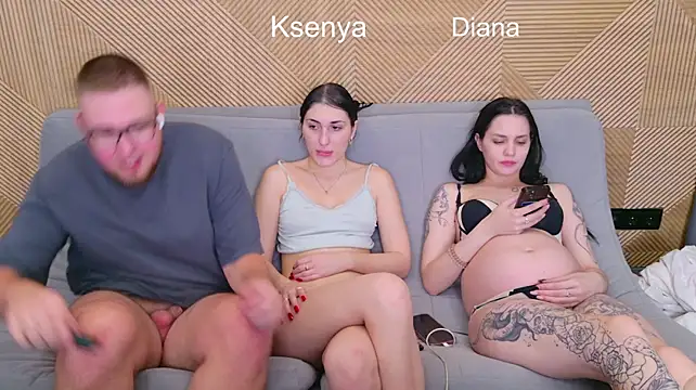 Ksenny - threesome sex + creampie