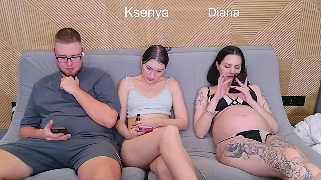 Ksenny - threesome sex + creampie