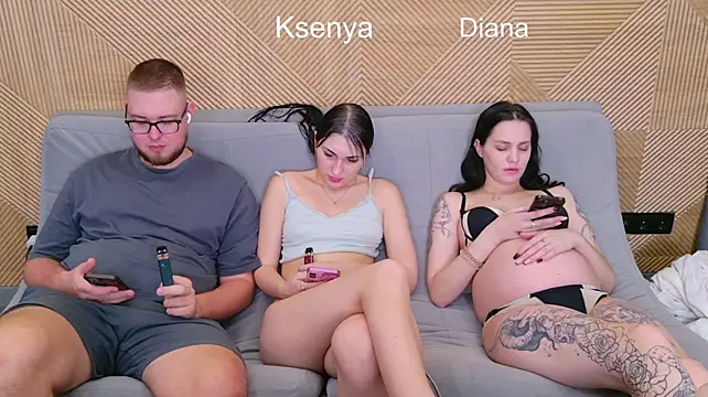 Ksenny - threesome sex + creampie