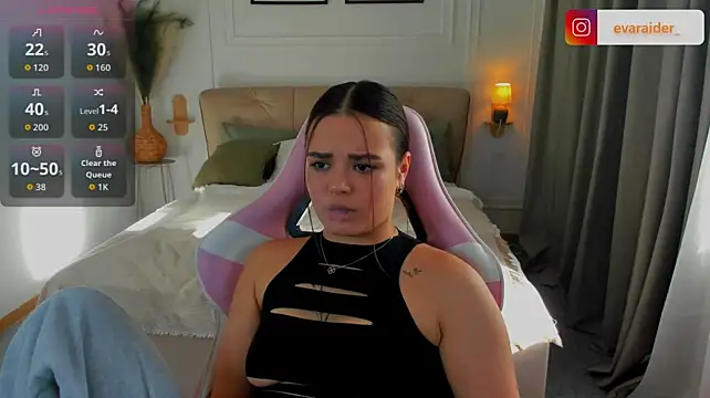 EvaRaider - kneads with two members with semen