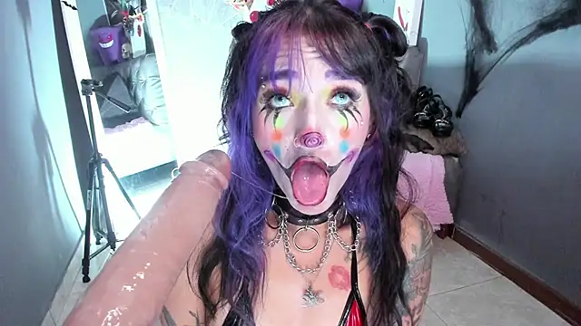 Amelierouss - intense deepthroat with saliva in tits