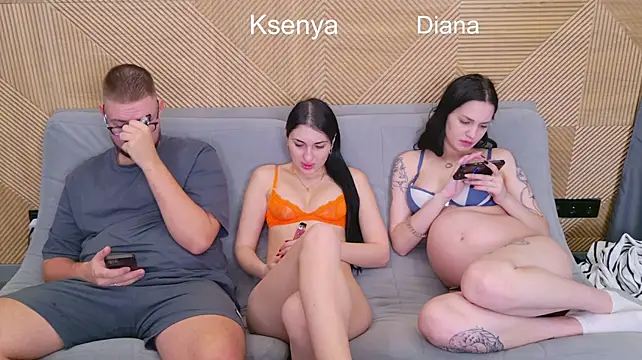 Ksenny - threesome sex + creampie