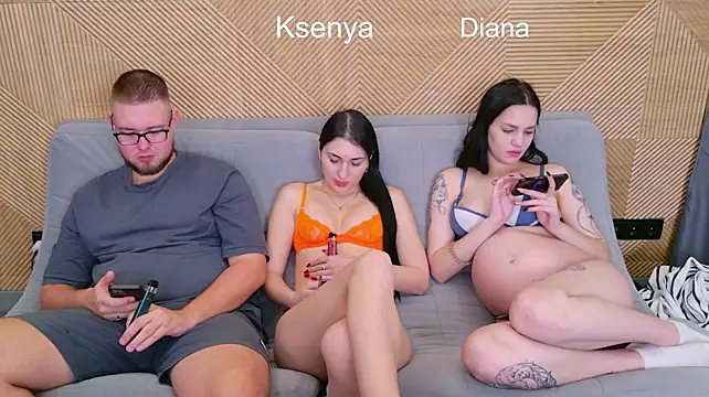 Ksenny - threesome sex + creampie
