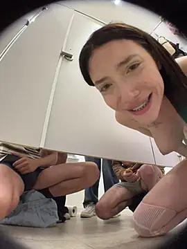 BallerinaCappuccino_ - Ahegao face & cameltoe ON MAN TOILET