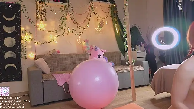 Moonlight_Mia - bouncing on a fitness ball close up