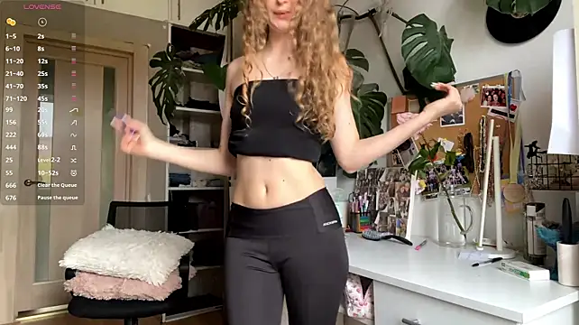 AllineSummerfield - put on leggings and show legs