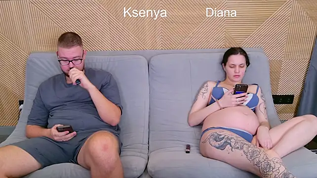 Ksenny - threesome sex + creampie