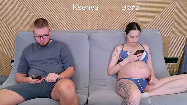 Ksenny - threesome sex + creampie