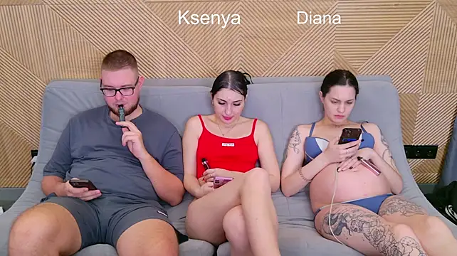 Ksenny - threesome sex + creampie