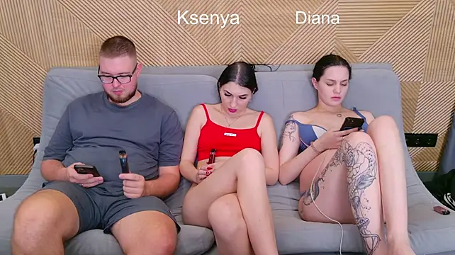 Ksenny - threesome sex + creampie