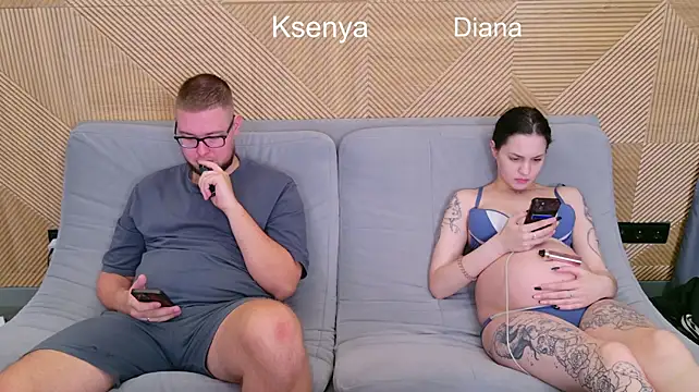 Ksenny - threesome sex + creampie