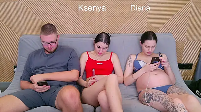 Ksenny - threesome sex + creampie
