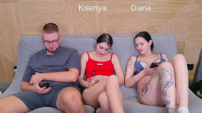 Ksenny - threesome sex + creampie