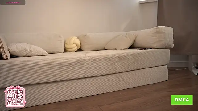 Bellacle - naughty pose by the couch panties flash