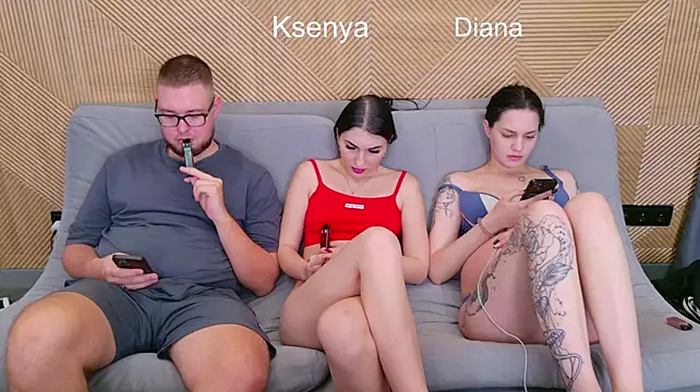 Ksenny - threesome sex + creampie