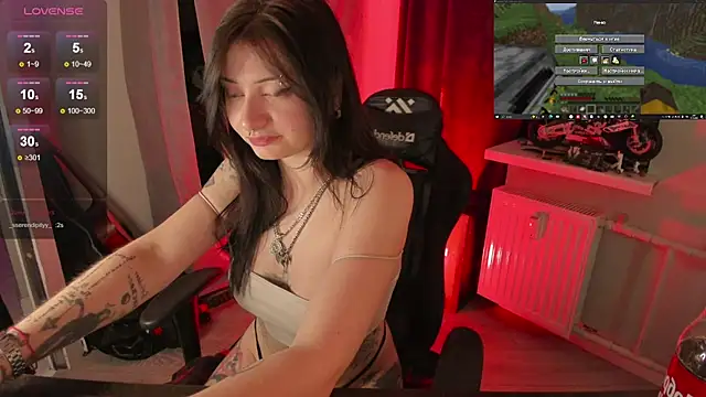 Melante - deepthroat with saliva on boobs