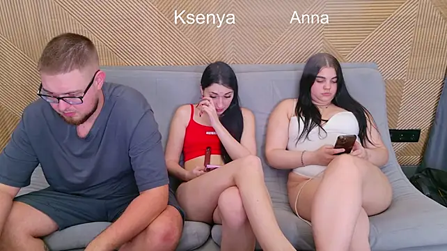Ksenny - threesome sex + creampie