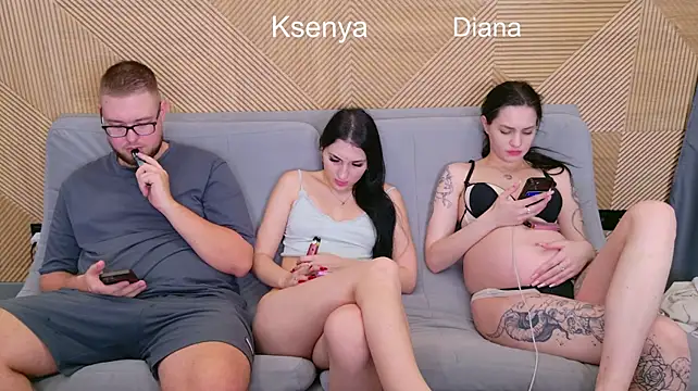 Ksenny - threesome sex + creampie