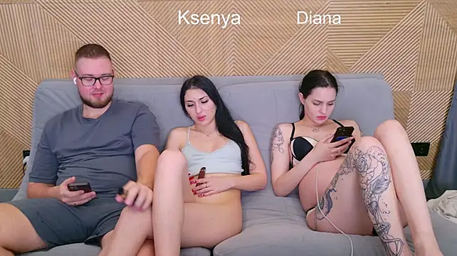 Ksenny - threesome sex + creampie