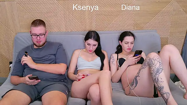 Ksenny - threesome sex + creampie