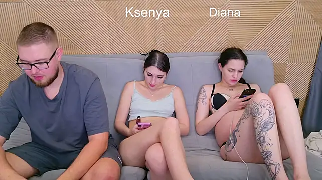 Ksenny - threesome sex + creampie