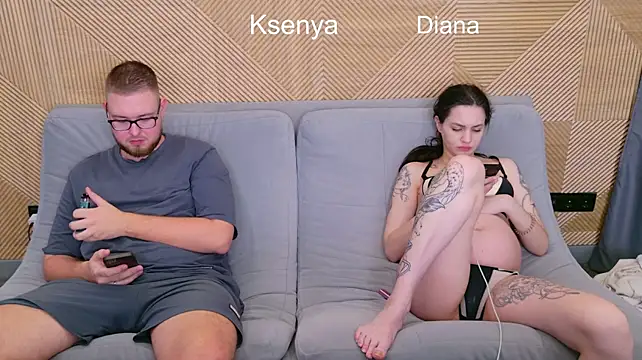 Ksenny - threesome sex + creampie