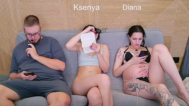 Ksenny - threesome sex + creampie