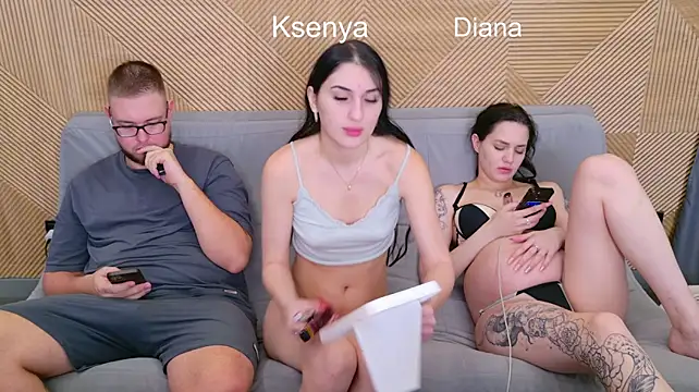 Ksenny - threesome sex + creampie