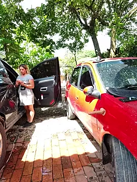 Hotandfierylatinos2023 - fucking a dildo against the car door