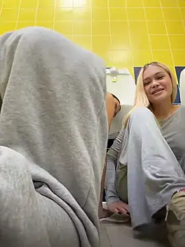 Coconut_milk - Massag boobs each other near urinal