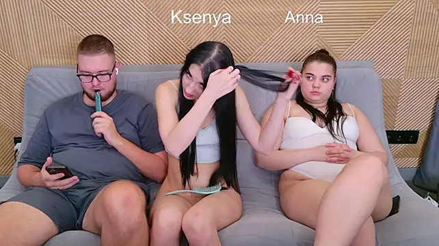 Ksenny - threesome sex + creampie
