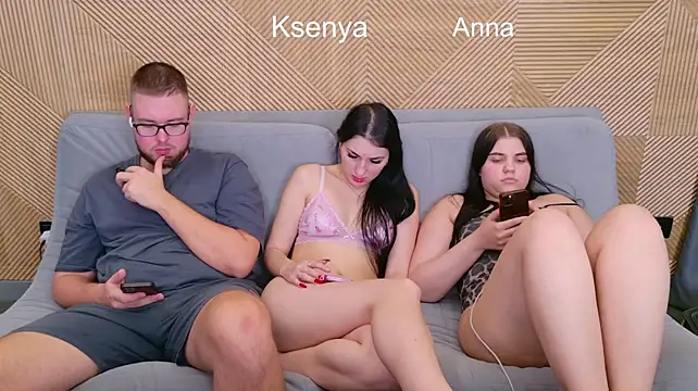 Ksenny - threesome sex + creampie