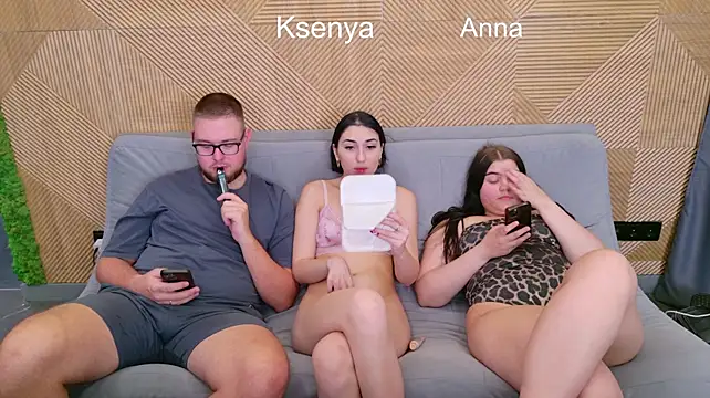 Ksenny - threesome sex + creampie