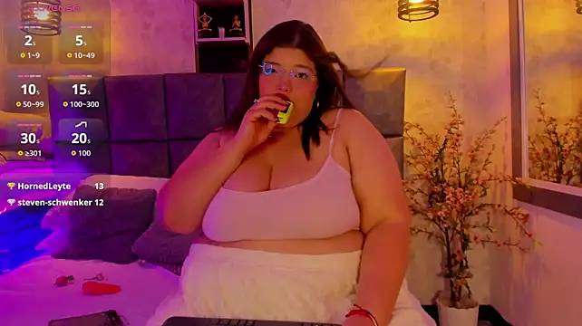 LunaCurby - Boobs out and lick them