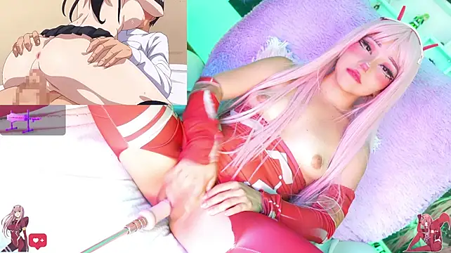 Kira-- - fuck 2 fingers+slap on Zero Two's pussy