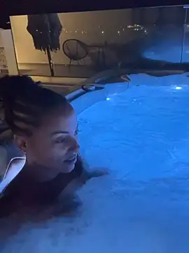 SweetPetiteNoir - Sit on the pool edge and bounce Boobs 😈
