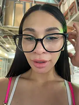 Aria51 - play with naked boobs in public mall