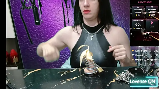 FetishLady89 - cum on my leatehr dress+control toy 2 mi