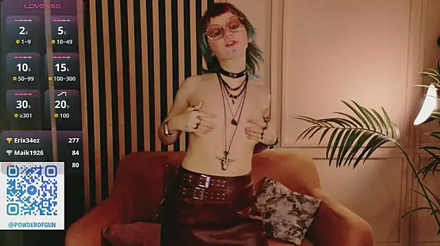Powderofgun - Circle fingers around nipples close up