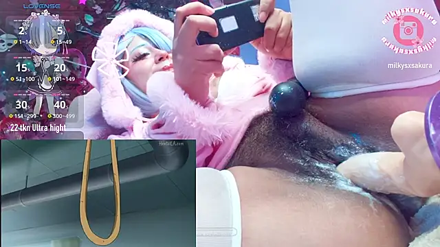 MilkyXSakura - Nipple clamps + cream in boobs 🌸