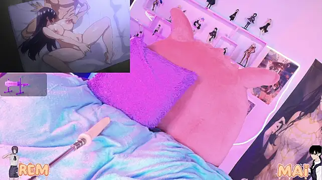 Mai-- - masturbation on Rei with breasts😈